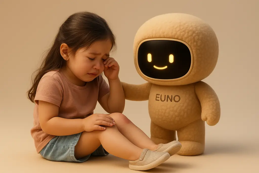 Robot Euno veillant au bien-être de l'enfant