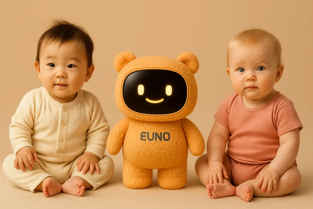 Robot compagnon intelligent Euno accompagnant un enfant dans son développement